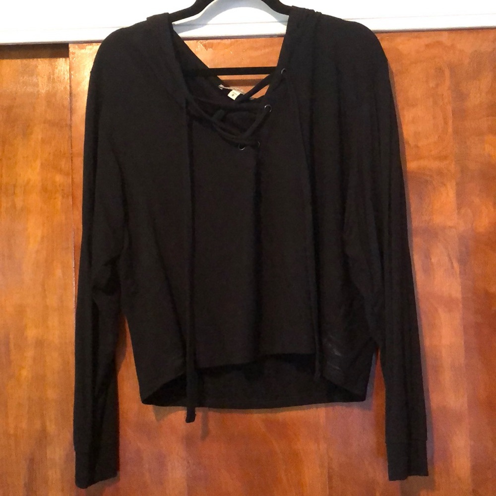 Black hoodie with ties
